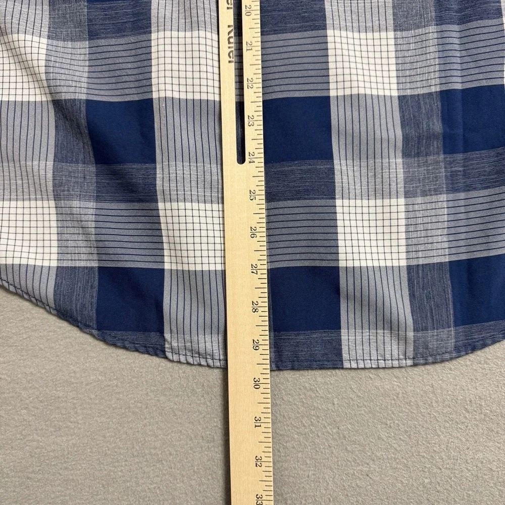 Orvis Shirt Mens XL Blue Plaid Classic Collection Button Up‎ Pockets Camp Fish
